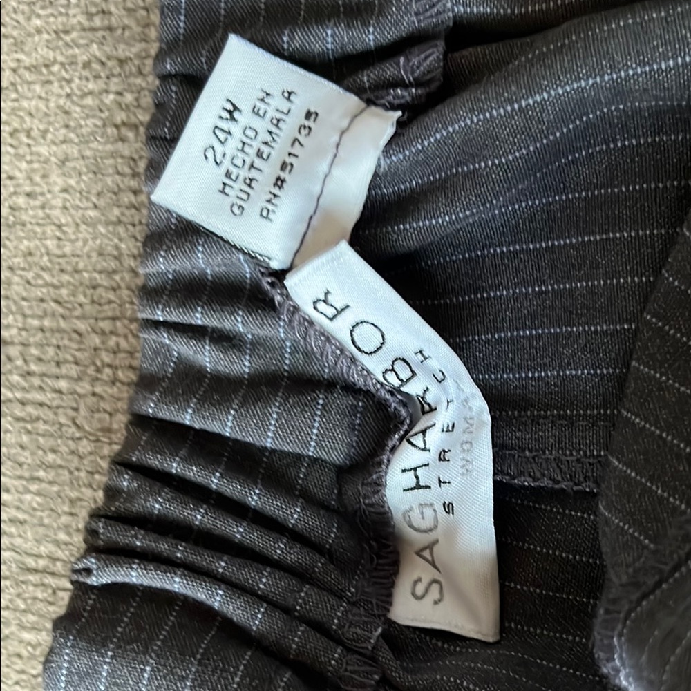 Sag Harbor Gray and White Pinstriped Cropped Pants - Picture 6 of 12